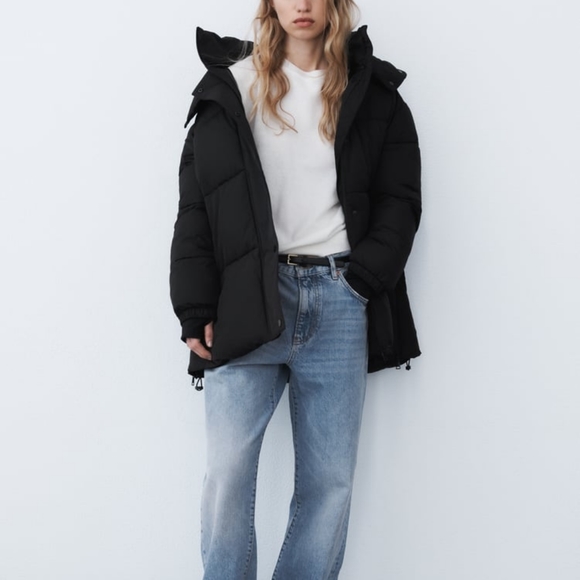 ZARA HOODED QUILTED JACKET - Picture 1 of 12